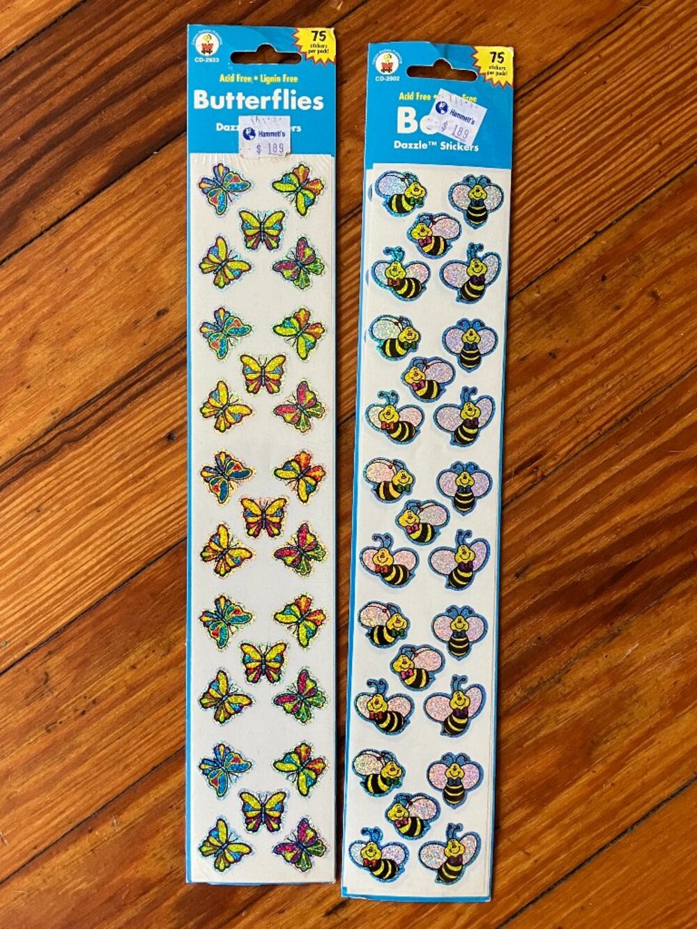 Vintage Carson Dellosa Dazzle Stickers Prismatic Glitter 90s Deadstock 2-Pack